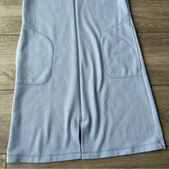 Vintage Diamond Tea Textured Zip Up Uniform Style Mini Dress - Picture 10 of 13